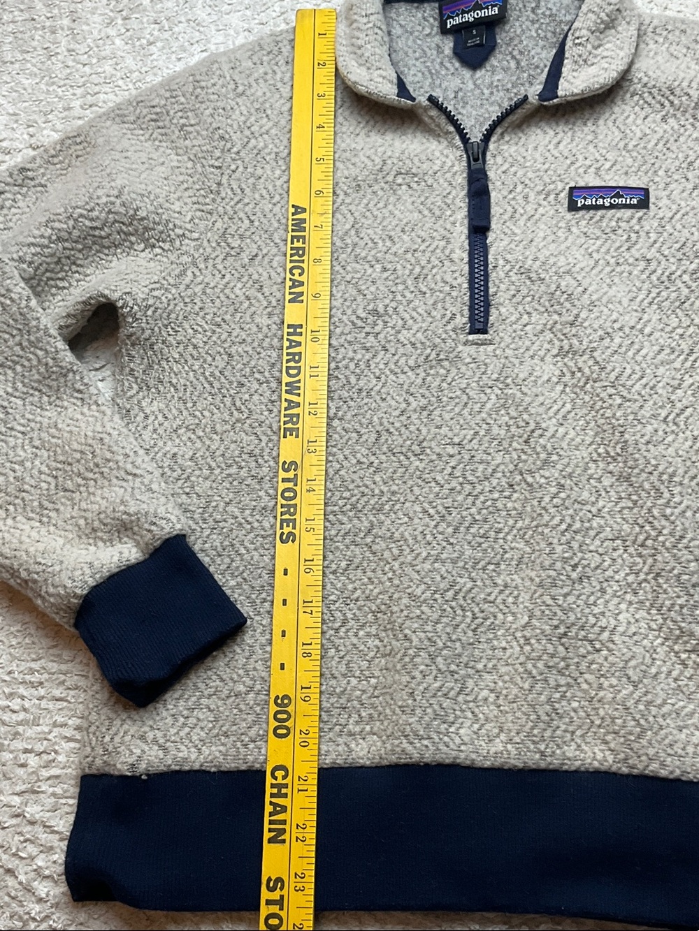 Patagonia W's Woolyester Fleece Pullover Oatmeal Heather Color Size Small - Picture 9 of 16